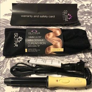 SUTRA Mini Ceramic Curling Iron Pastel Yellow NIP